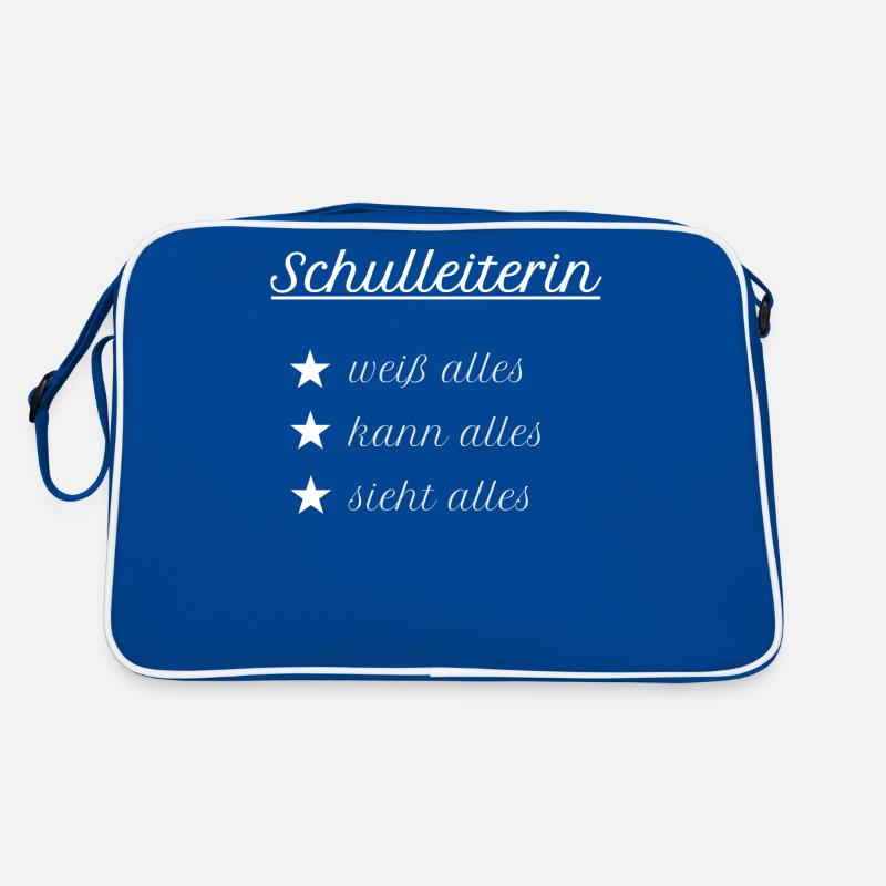 Schulleiterin Schulleitung Schule Geschenk Idee Retro Tasche