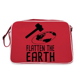 Flatten The Earth - Retro Tasche - Rot/Weiß - Hinten