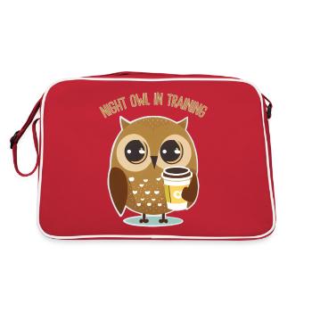 Nachtschwärmer im Training - Retro Tasche - Rot/Weiß - Hinten