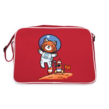 Dessin animé de l’astronaute panda rouge - Sac Retro - rouge/blanc - Dos