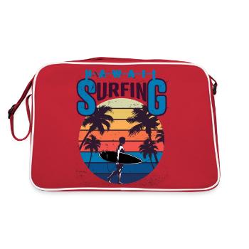 hawaii surfing summertime beach - Retro Bag - red/white - Back