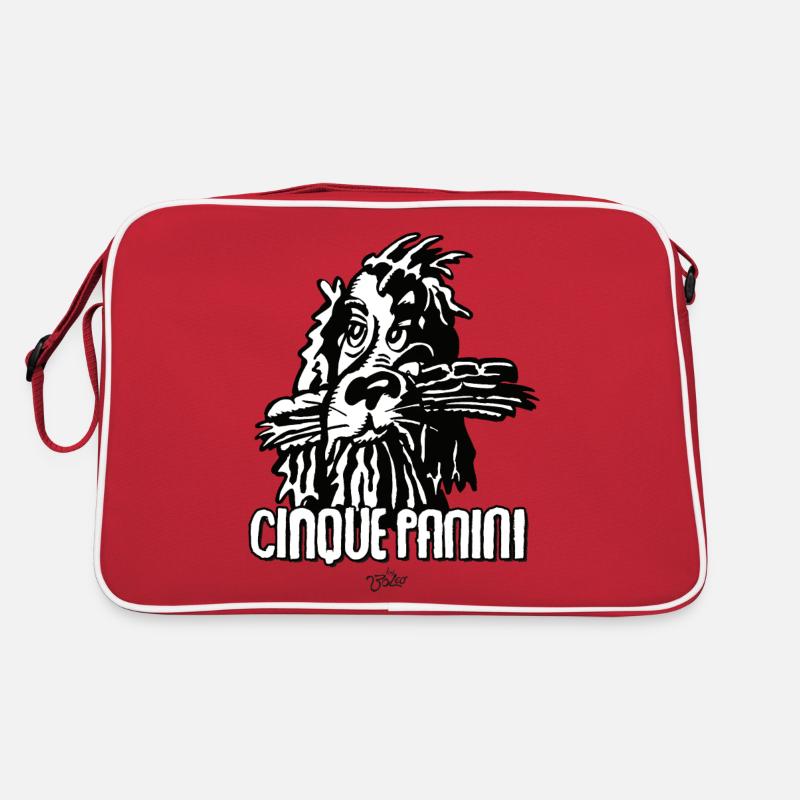 BOLEO 23 COCKER POLDI BLACK WHITE - Retro Tasche - Rot/Weiß