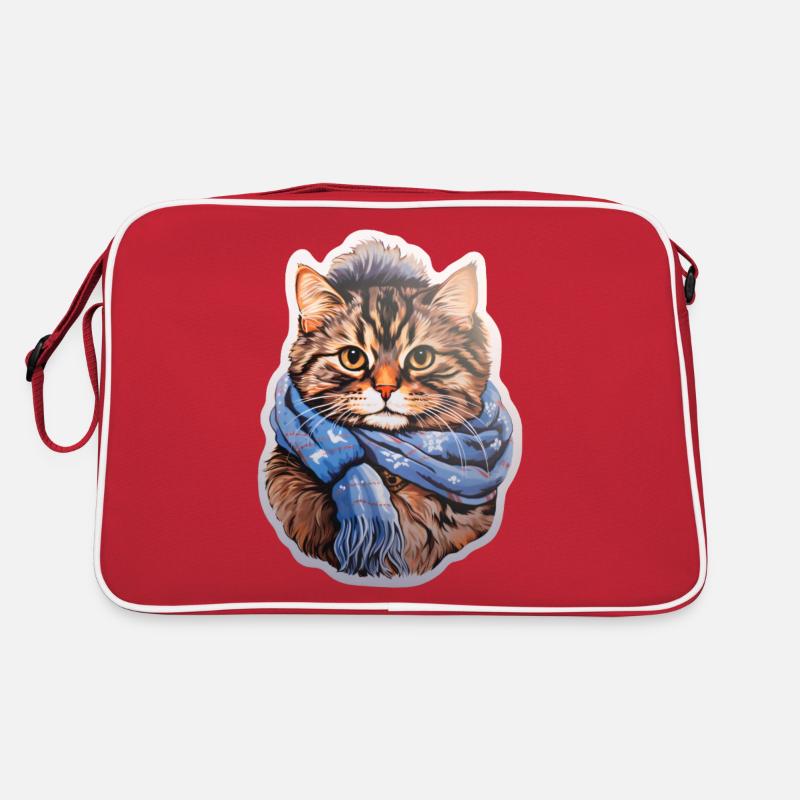 Chat d’hiver avec écharpe Sac Retro
