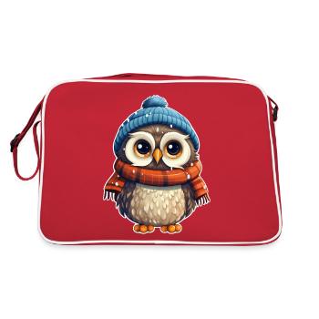 Hibou mignon d’hiver - Sac Retro - rouge/blanc - Dos