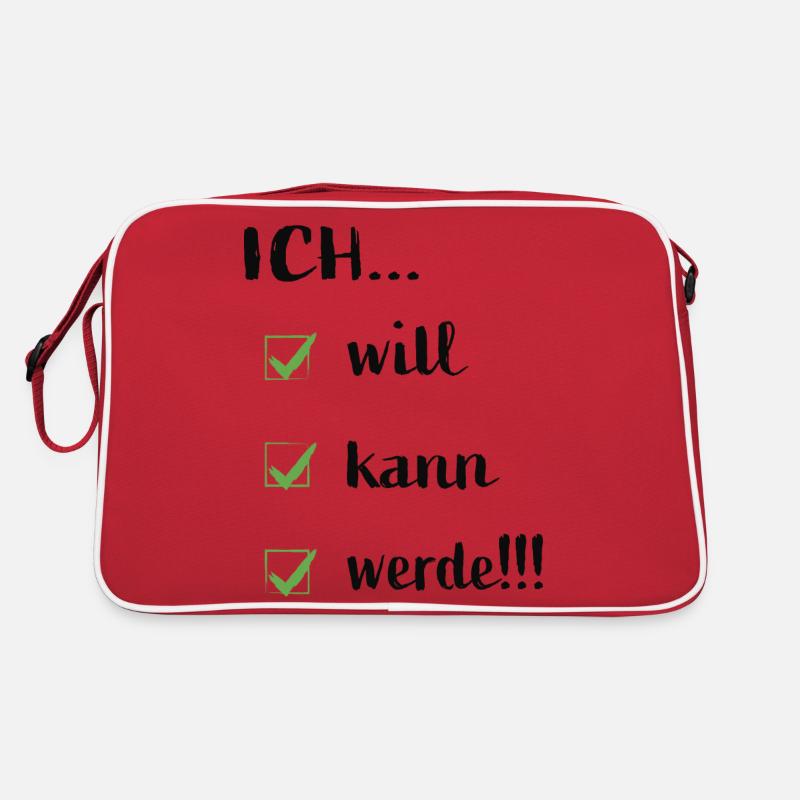 Ich will ich kann ich werde Retro Tasche