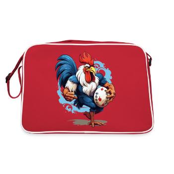 Rugby France Coq Ballon De Rugby Joueur Fan De Sport - Sac Retro - rouge/blanc - Dos