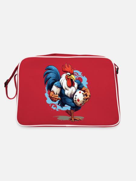 Rugby France Rooster Rugby Ball Player Sports Fan - Retro Bag - red/white - Back