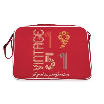 Birthday gift 73 years - 1951 - Retro Bag - red/white - Back