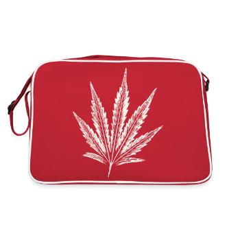 Feuille de cannabis - BLANC - Sac Retro - rouge/blanc - Dos
