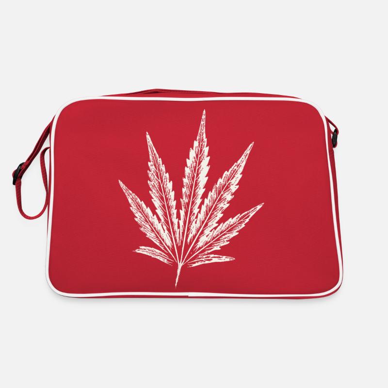 Feuille de cannabis - BLANC Sac Retro