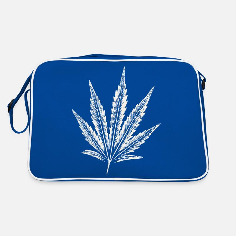 Cannabis leaf - WHITE Retro Bag