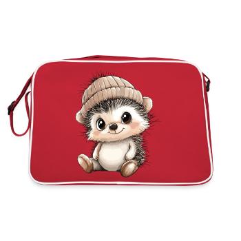 hérisson mignon mignon bébé enfants animal dessin animé - Sac Retro - rouge/blanc - Dos