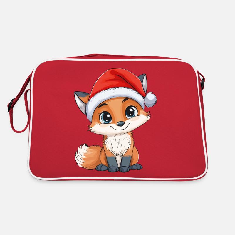 Renard Noël mignon Noël mignon Noël - Sac Retro - rouge/blanc