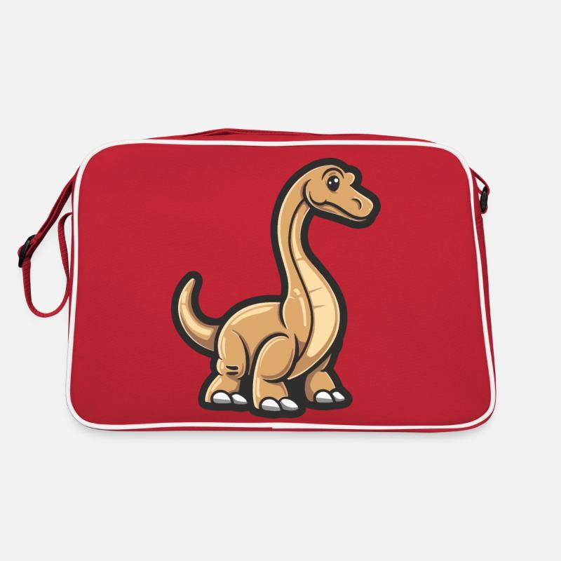 Dinosaur brontosaurus comic Retro Bag