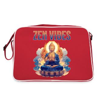 Buddha Buddhism Religion Spiritual Meditation - Retro Bag - red/white - Back