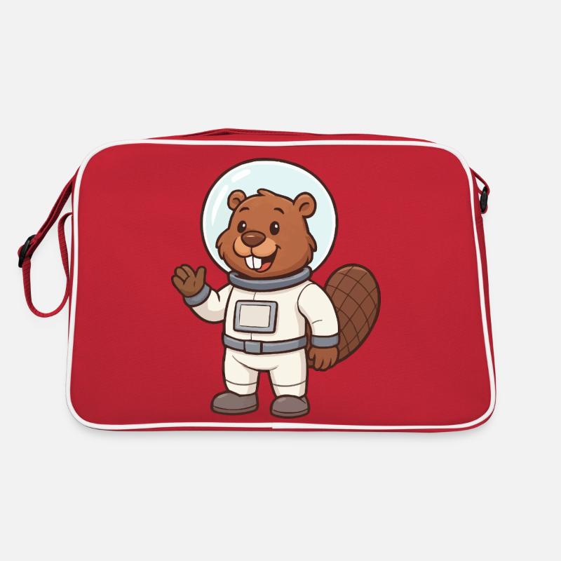 biber astronaut comic Retro Tasche
