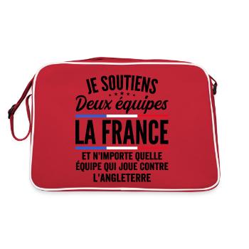Je Soutiens Deux équipes la France - Sac Retro - rouge/blanc - Dos