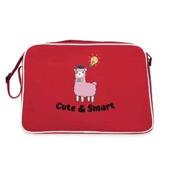 Cute and smart! Alpacas are the best! - Retro Bag - red/white - Back