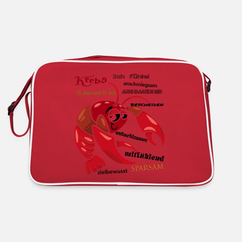 Sternzeichen krebs - Retro Tasche - Rot/Weiß