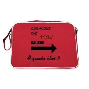 Regarder sur votre gauche à gauche idiot t-shirt - Sac Retro - rouge/blanc - Dos