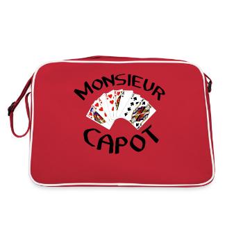 Belote Monsieur capot coinche contrée cadeau - Sac Retro - rouge/blanc - Dos