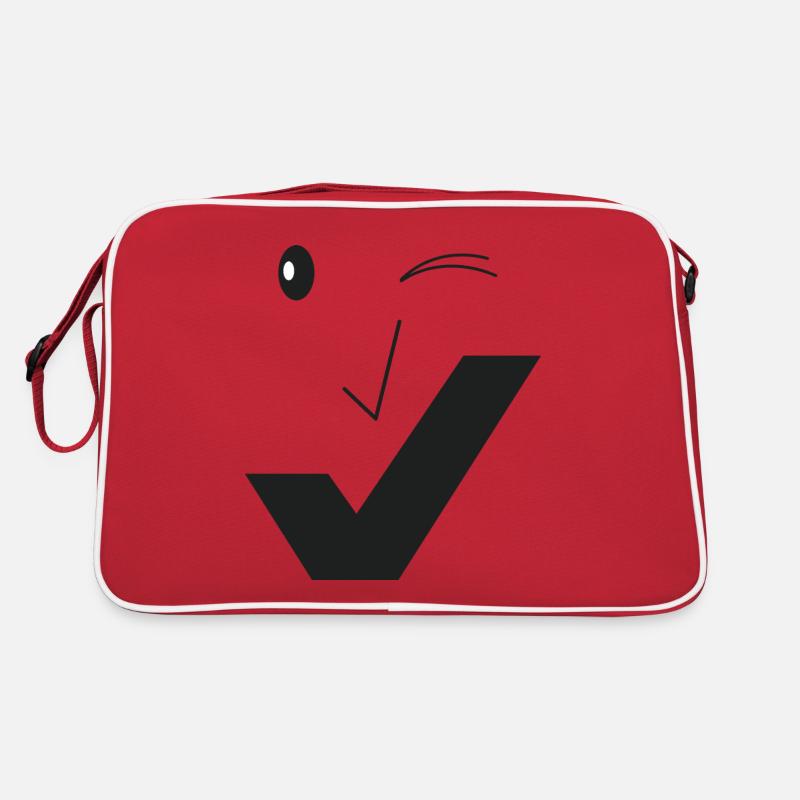 Feines Lächeln - Feines Gesicht C02 - Retro Tasche - Rot/Weiß