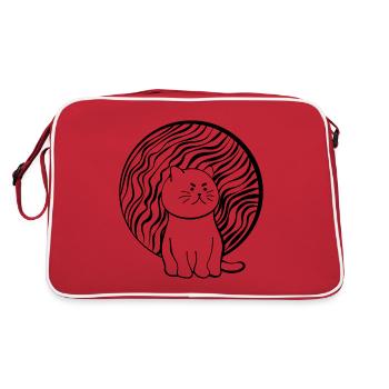 Chat heureux - Sac Retro - rouge/blanc - Dos