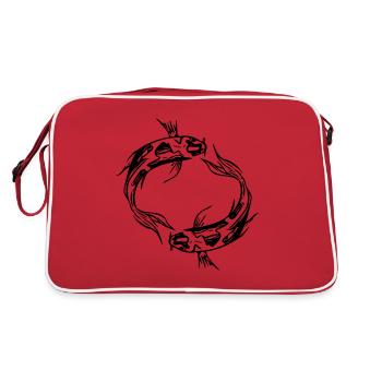 Deux poissons vector Koi Carpe - Sac Retro - rouge/blanc - Dos