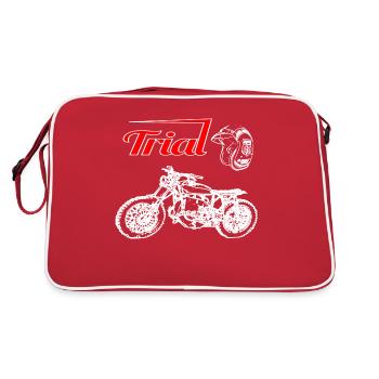Motorrad Moto Cross - Retro Tasche - Rot/Weiß - Hinten