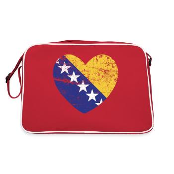 Bosnia Heart Bosnian Bosnian Balkans Gift Idea - Retro Bag - red/white - Back