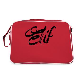 Elif - Retro Tasche - Rot/Weiß - Hinten