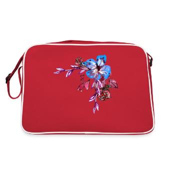 Blumen - Retro Tasche - Rot/Weiß - Hinten