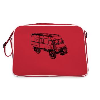 Unimog - Oldtimer - Offroad - Feuerwehr - Retro Tasche - Rot/Weiß - Hinten