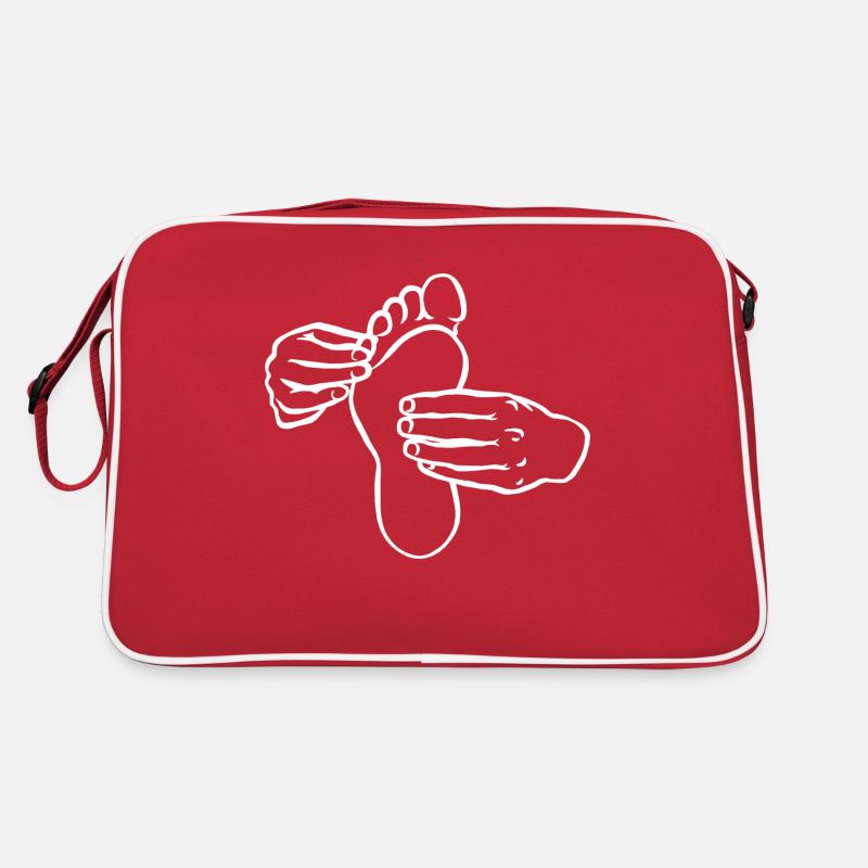 Fußpflege - Retro Tasche - Rot/Weiß
