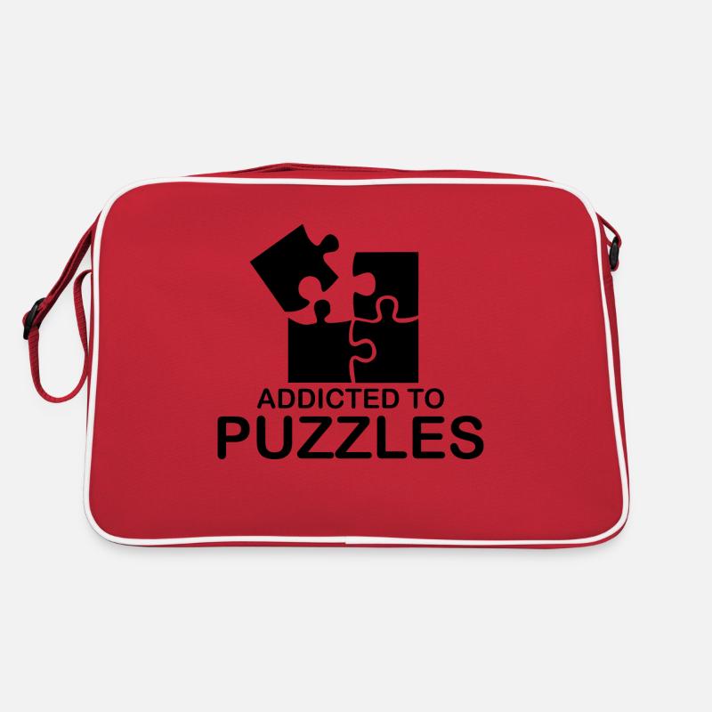 Puzzle sort cadeau Autsimus Puzzles de la pensée - Sac Retro - rouge/blanc