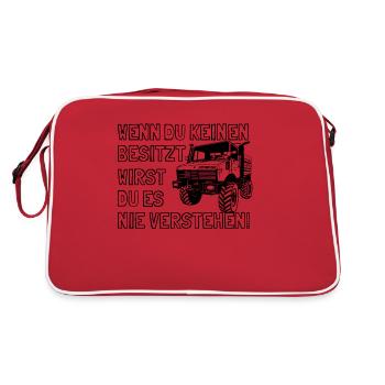 Unimog - Oldtimer - Offroad - Universal Motorgerät - Retro Tasche - Rot/Weiß - Hinten