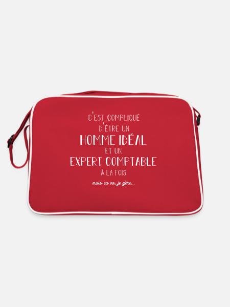 cadeau expert comptable collègue départ homme - Sac Retro - rouge/blanc - Dos