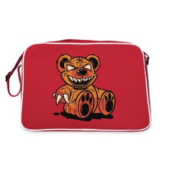 Effrayant ours d’horreur pour Halloween - Sac Retro - rouge/blanc - Dos