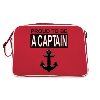 Captain yacht anchor boat ship gift maritime - Retro Bag - red/white - Back