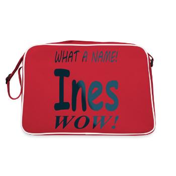 my name is Ines first name maiden name present - Retro Bag - red/white - Back
