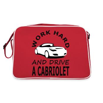 Convertible Driving Convertible Driver Cabriolet Gift - Retro Bag - red/white - Back