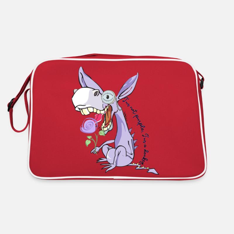 Ich bin nicht lila, ich bin ein Esel Retro Tasche