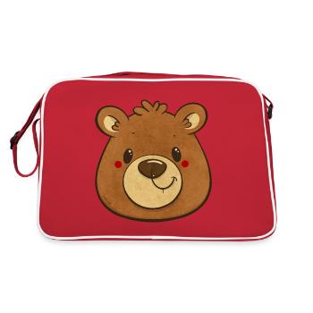 tête d’ours brun vintage - Sac Retro - rouge/blanc - Dos