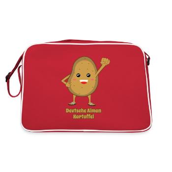 Deutsche Alman Kartoffel - Retro Tasche - Rot/Weiß - Hinten