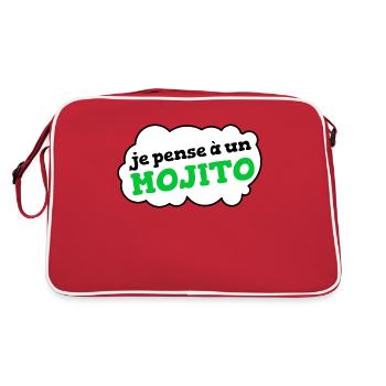 Je pense à un mojito (bulle) - Sac Retro - rouge/blanc - Dos