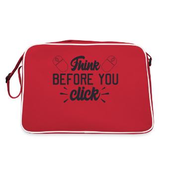 Think Before You Click - Retro Bag - red/white - Back