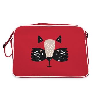Visages d’animaux mignons pour les enfants raton laveur - Sac Retro - rouge/blanc - Dos