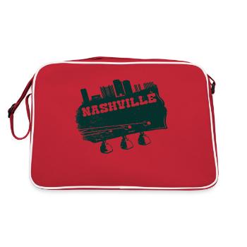 Nashville Gitarre country music citygeschenk - Retro Tasche - Rot/Weiß - Hinten
