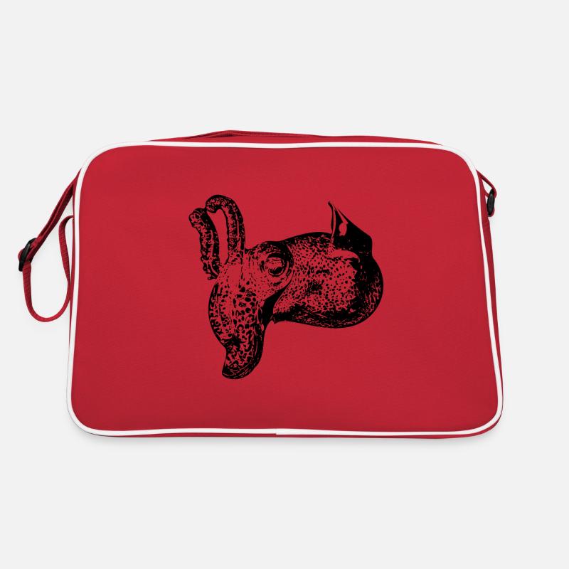 Vintage Sepie - Retro Tasche - Rot/Weiß