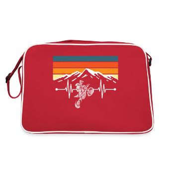 Dirt Bike Herzschlag - Retro Tasche - Rot/Weiß - Hinten